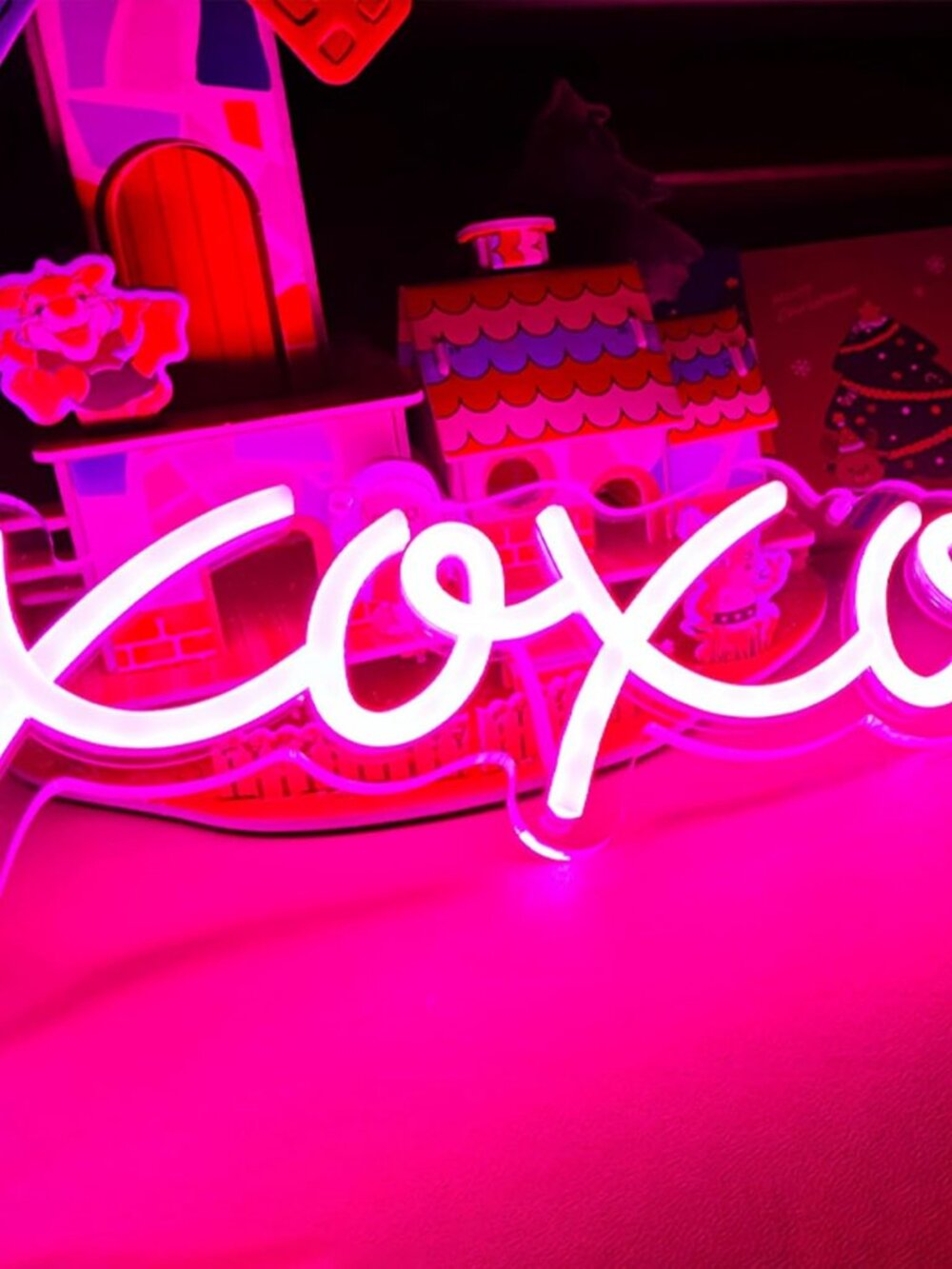 Neon Light Sign LED XOXO Night Lights USB Operated Decorative Marquee Sign Bar P